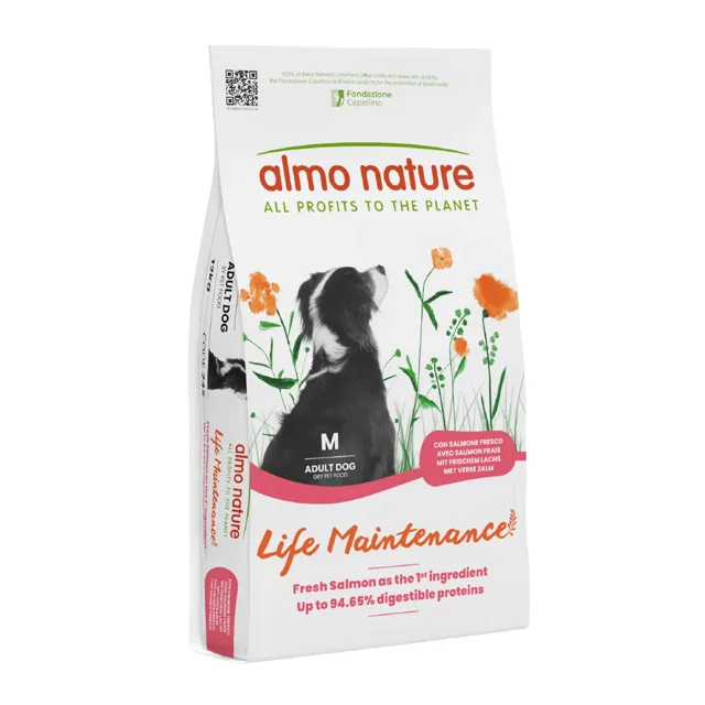 Almo Nature Life Maintenance Adult Salmon & Rice Medium - Výhodné balení 2 x 12 kg