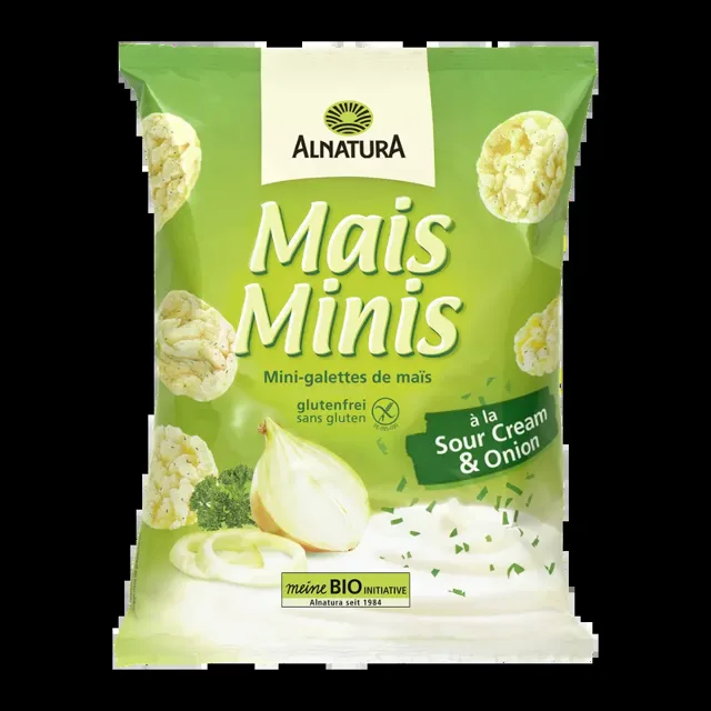 Alnatura BIO Kukuřičné mini chlebíčky Smetana a cibule 50 g