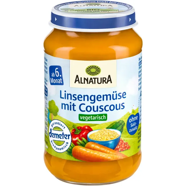 Alnatura BIO Příkrm kuskus s čočkou  190 g