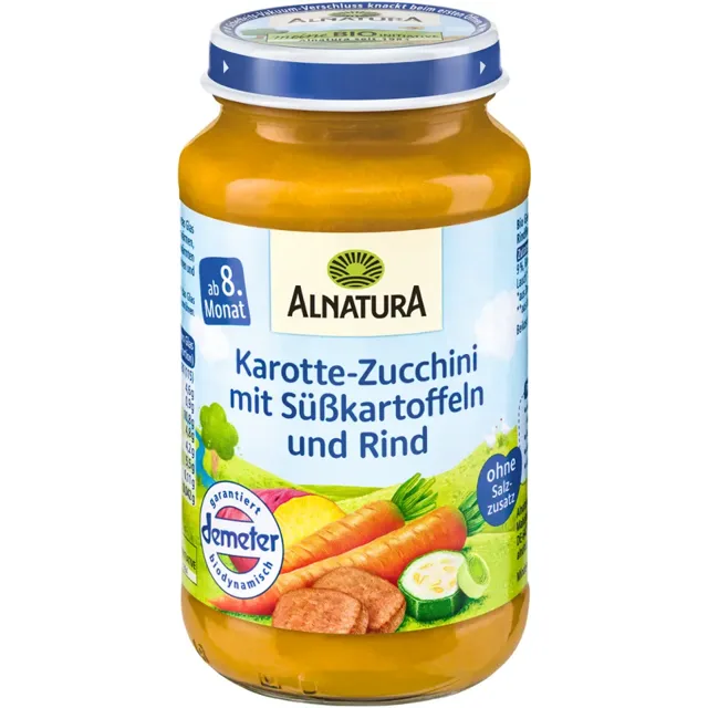 Alnatura BIO Příkrm mrkev a cuketa s batáty a hovězím  220 g