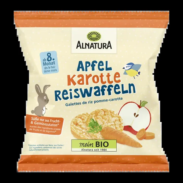 Alnatura BIO rýžové plátky Mrkev a jablko 35 g