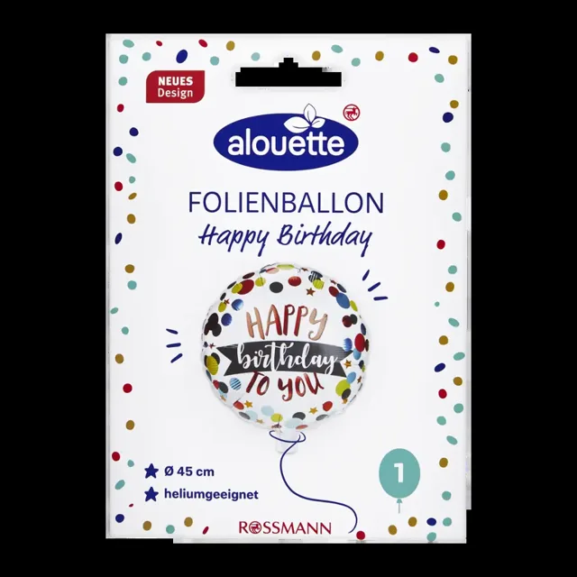 alouette Fóliový balonek Happy birthday Ø 45 cm, různé druhy