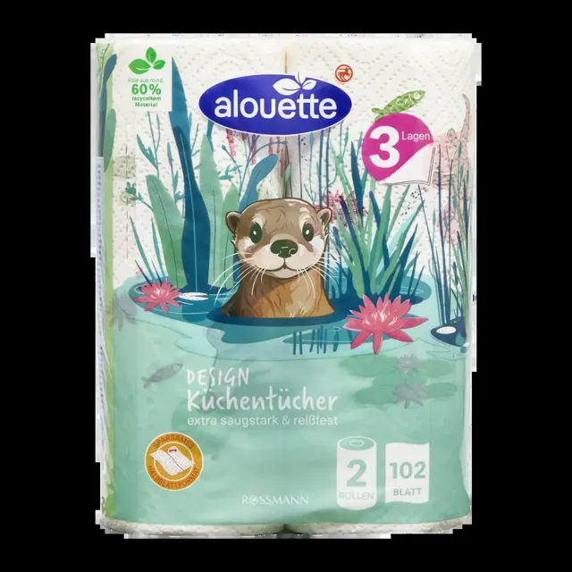 alouette Kuchyňské utěrky 3vrstvé  2 ks  22,44 m