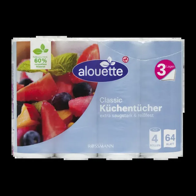 alouette Kuchyňské utěrky 3vrstvé, různé druhy 64 útržků 56,32 m