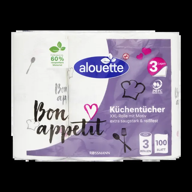 alouette Kuchyňské utěrky 3vrstvé XXL 3 ks 69 m