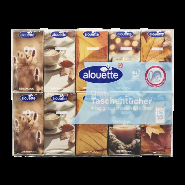 alouette Papírové kapesníky 4vrstvé, různé druhy 30 x 10 30 ks