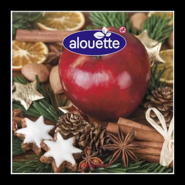 alouette Vánoční ubrousky 33 x 33 cm skořice a hvězdy 20 ks