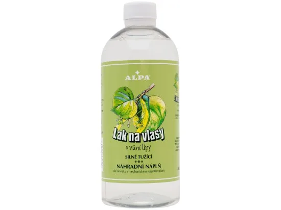 Alpa lak na vlasy s vůní lípy, silně tužící, náhradní naplň 500 ml