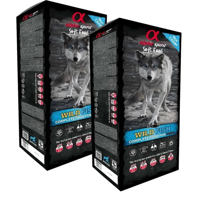 ALPHA SPIRIT Kompletní měkké suché krmivo pro psy s divokou rybou 18 kg (2x9 kg)