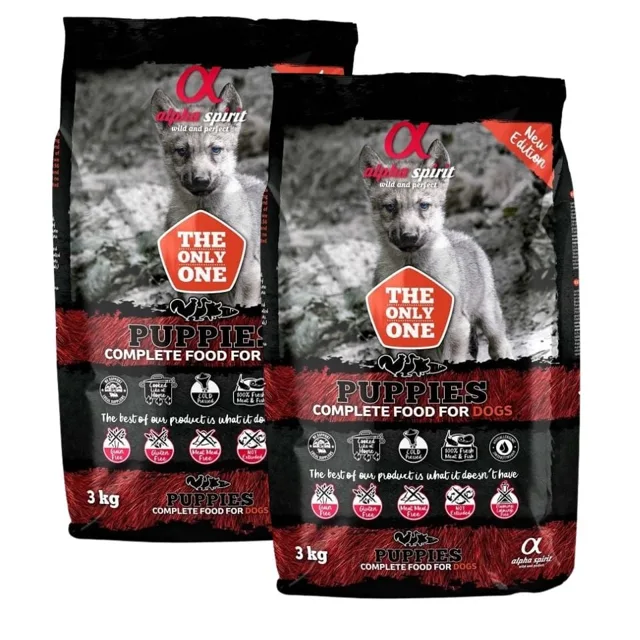 ALPHA SPIRIT Kompletní měkké suché krmivo pro štěňata 6 kg (2x3 kg)