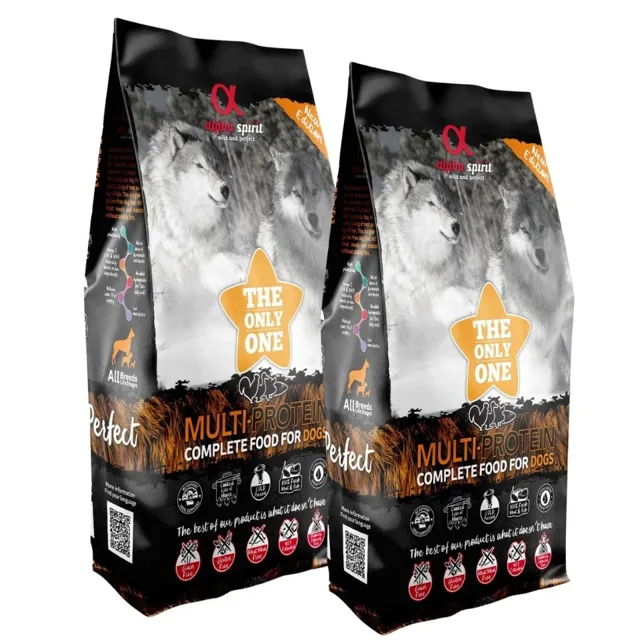 ALPHA SPIRIT Kompletní suché krmivo pro psy s multiproteinem 2 x 12 kg