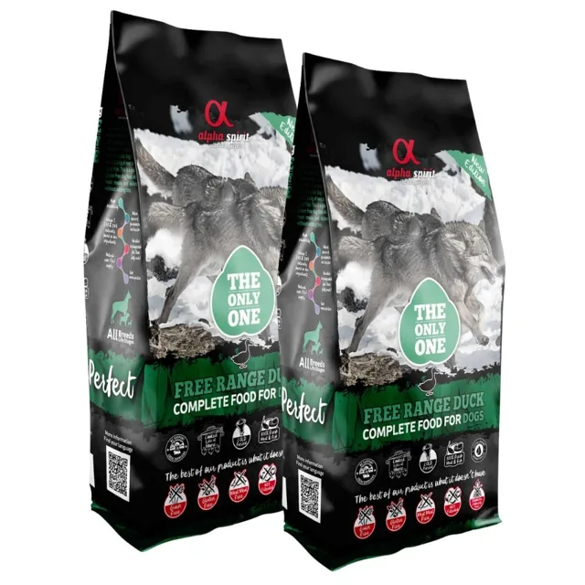 ALPHA SPIRIT Kompletní suché krmivo pro psy z volného chovu s kachnou 2x12 kg