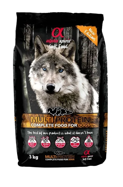 ALPHA SPIRIT  Multiproteina 3 kg poloměkké kompletní krmivo pro psy