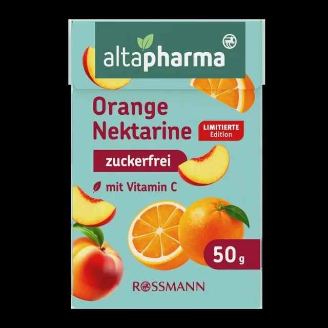 altapharma Bonbony s vitaminem C bez cukru, Pomeranč a nektarinka, doplněk stravy