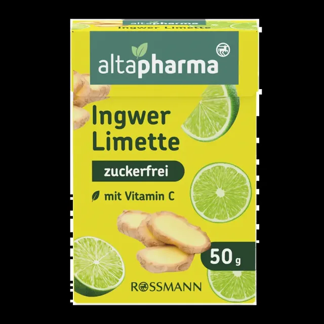 altapharma Bonbony s vitamínem C bez cukru, Zázvor a limetka, doplněk stravy 50 g