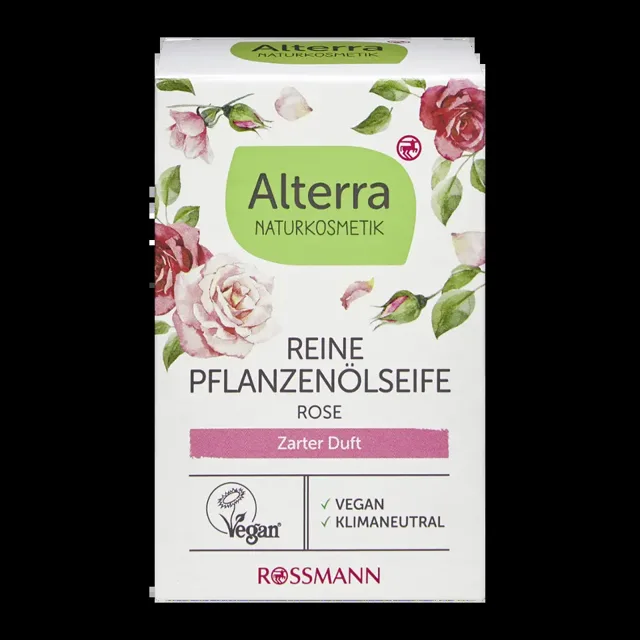 Alterra Naturkosmetik Mýdlo z rostlinných olejů Růže 100 g