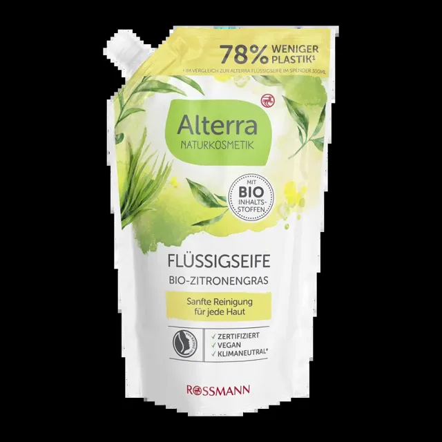 Alterra Naturkosmetik Tekuté mýdlo na ruce citronová tráva náhradní náplň 500 ml