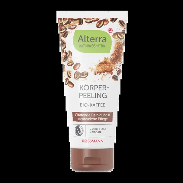 Alterra Naturkosmetik Tělový peeling s bio kávovými zrnky  200 ml