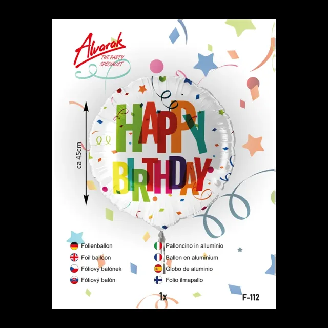 Alvarak Fóliový balónek Happy birthday