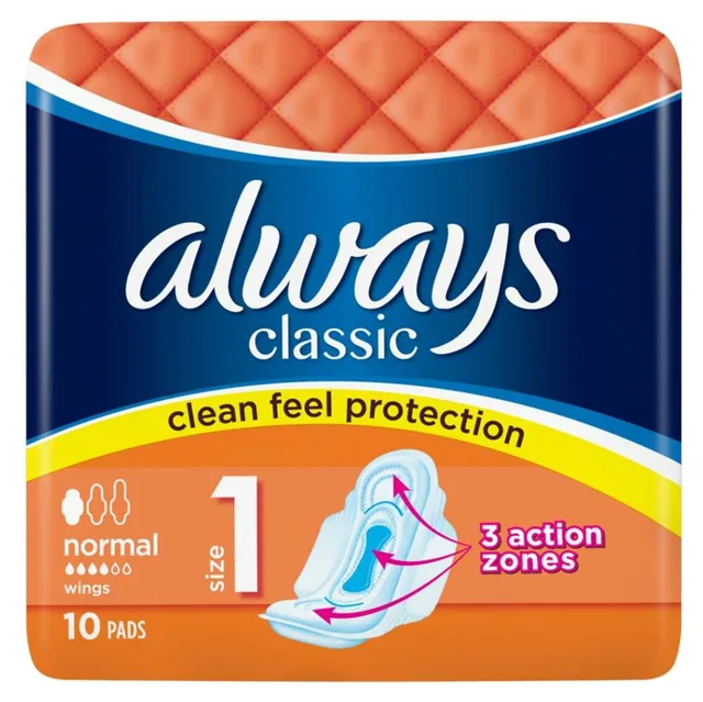 ALWAYS Classic Normal Hygienické vložky s křidélky 10 ks