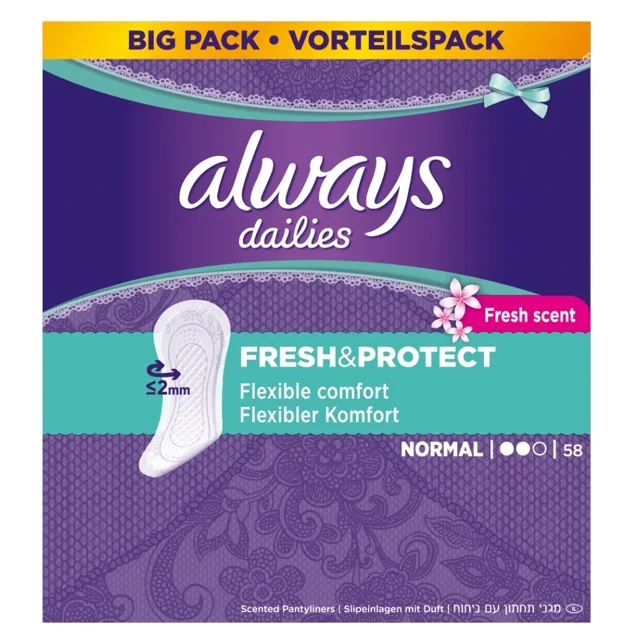 ALWAYS Fresh&Protect Normal Fresh Intimní vložky 58 ks
