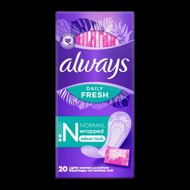 Always Hygienické vložky Daily Fresh Normal Wrapped 20 ks 20 ks