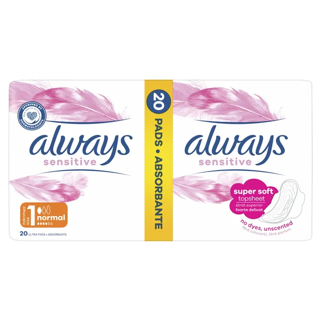 Always Hygienické vložky Ultra Sensitive Normal Duo 20 ks