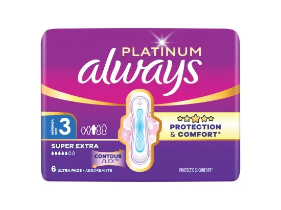 Always Platinum Day & Night hygienické vložky s křidélky 6 ks