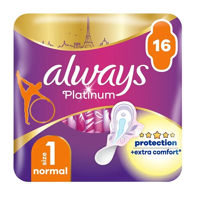 ALWAYS Platinum Normal vel.1 Hygienické vložky s křidélky 16 kusů