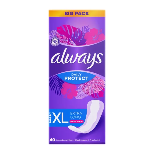 Always Slipové vložky Daily Protect Fresh Scent Extra Long 40 ks