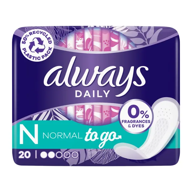 Always Slipové vložky Daily To Go Normal 20 ks