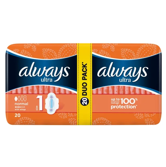 ALWAYS  Ultra Normal Plus Duo vel.1 Hygienické vložky s křidélky 20 ks