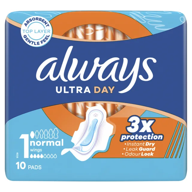 ALWAYS Ultra Normal vel.1 Hygienické. vložky s křidélky 10 ks