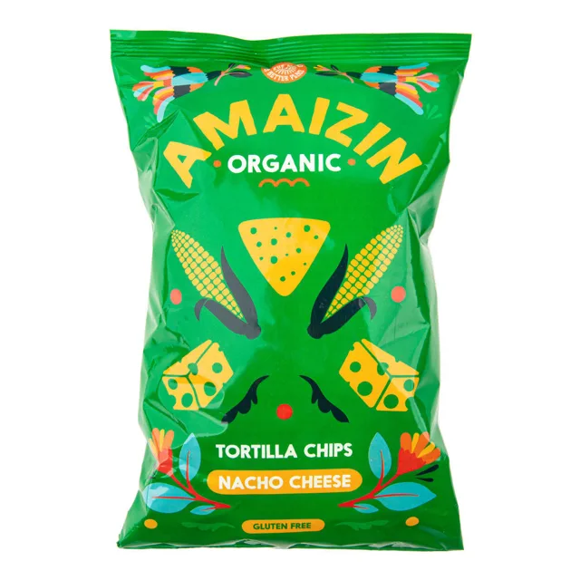 AMAIZIN Chipsy kukuřičné nachos s příchutí sýra, 150 g, BIO