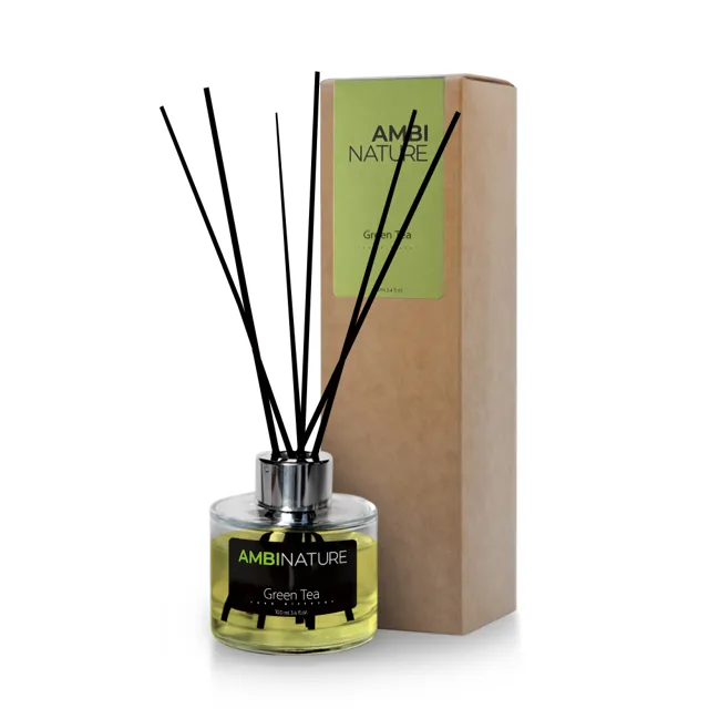 Ambinature Tyčinkový difuzér GREEN TEA MIKADO 100 ml Přírodní