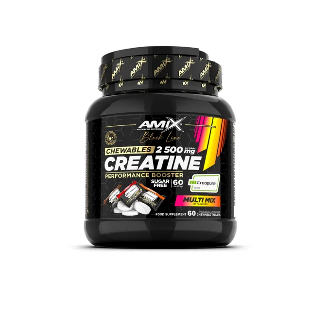 AMIX Black Line Creatine Creapure 2500mg Chewable Tabs Zero Sugar, 60tbl