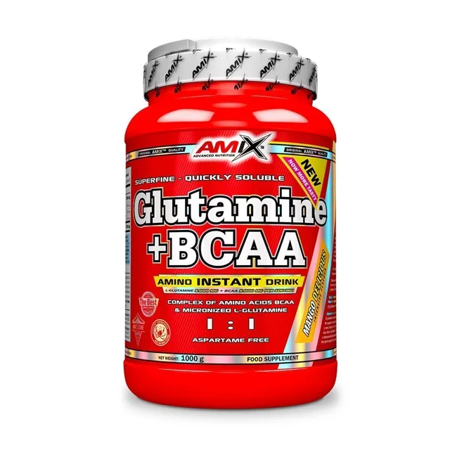 AMIX L-Glutamine + BCAA - powder, 1000g, Lemon-Lime