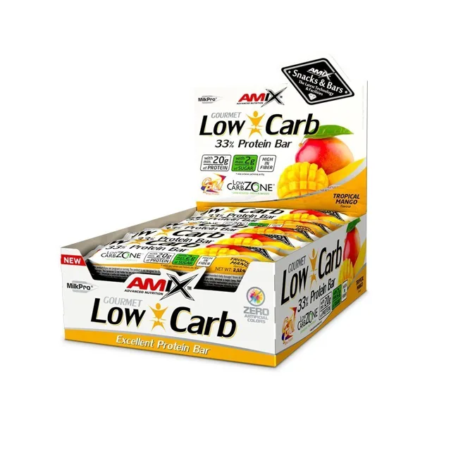 AMIX Low-Carb 33% Protein Bar, Mango, 15x60g