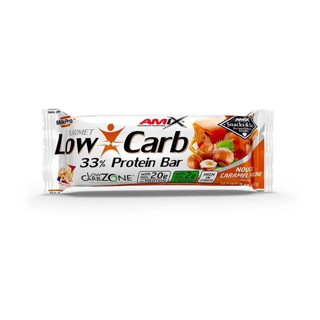 AMIX Low-Carb 33% Protein Bar, Nougat-Caramel, 60g