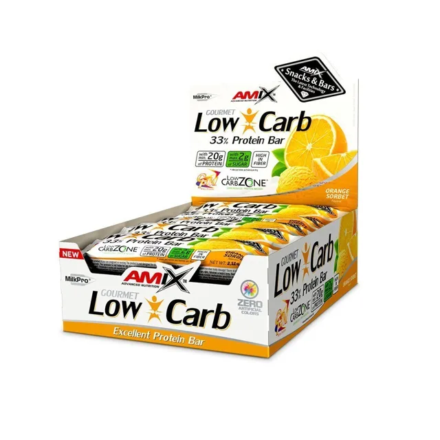 AMIX Low-Carb 33% Protein Bar, Orange, 15x60g