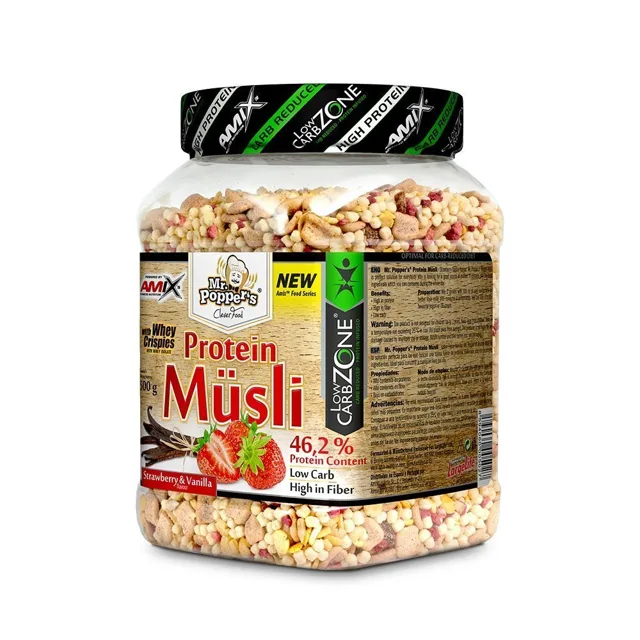 AMIX Protein Müsli, Strawberry-Vanilla, 500g