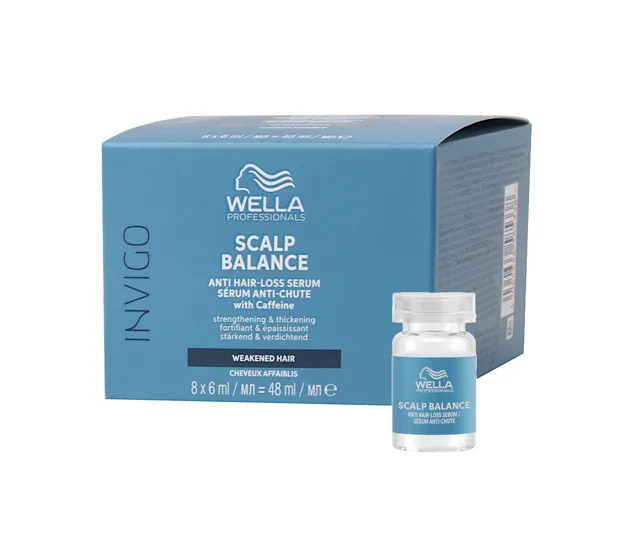 Ampulky séra proti vypadávání vlasů Wella Professionals Invigo Scalp Balance - 8 x 6 ml + dárek zdarma