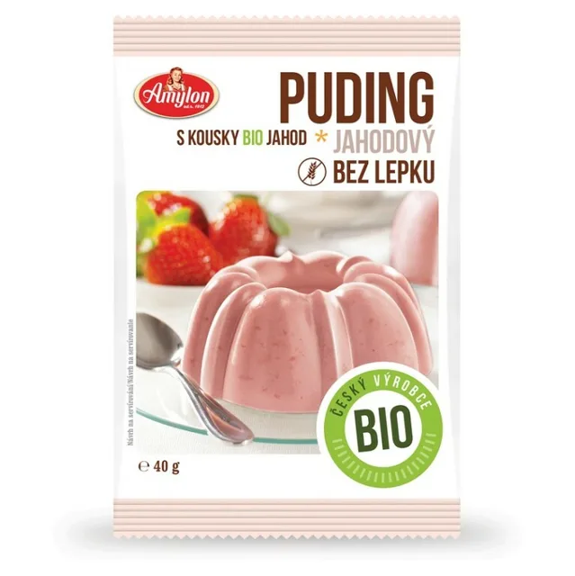 AMYLON Puding  jahodový 40 g BIO