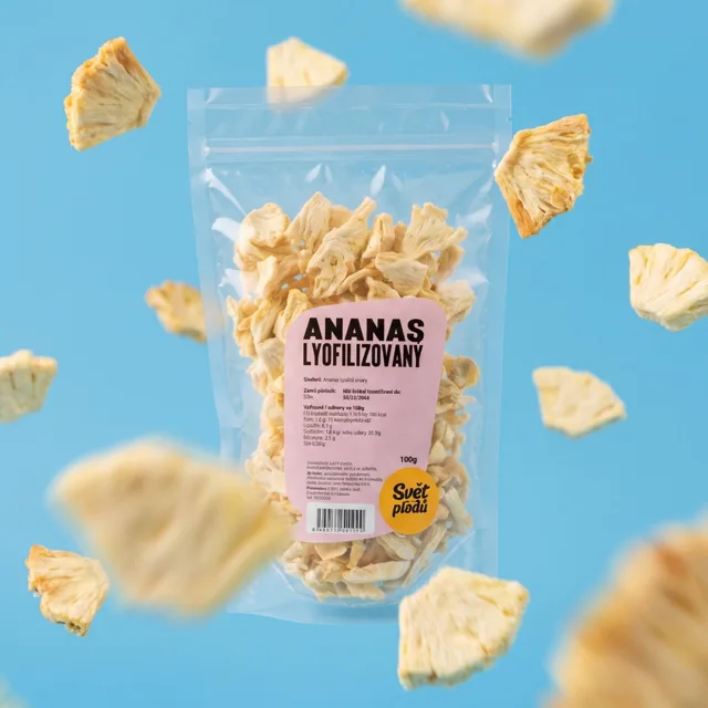 Ananas lyofilizovaný váha 100g