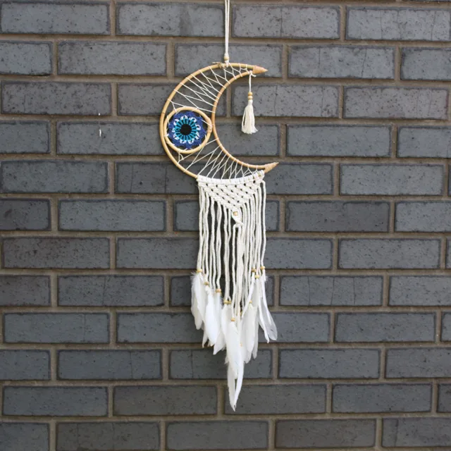Ancient Wisdom Ochranný lapač snů macramé měsíc 68 cm tmavý modrý