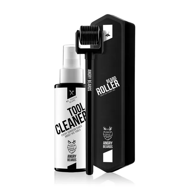 Angry Beards Beard Roller nářadí na růst vousů Beard Roller &amp; Tool Cleaner