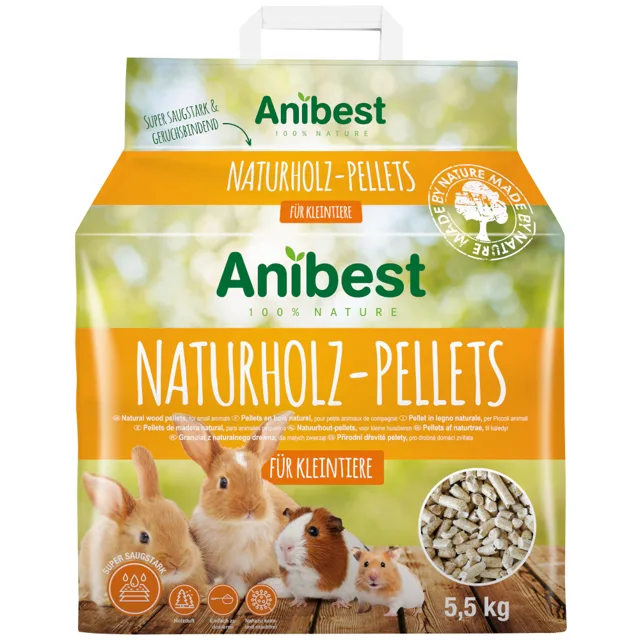 Anibest přírodní dřevěné pelety - 2 x 10 l (11 kg)