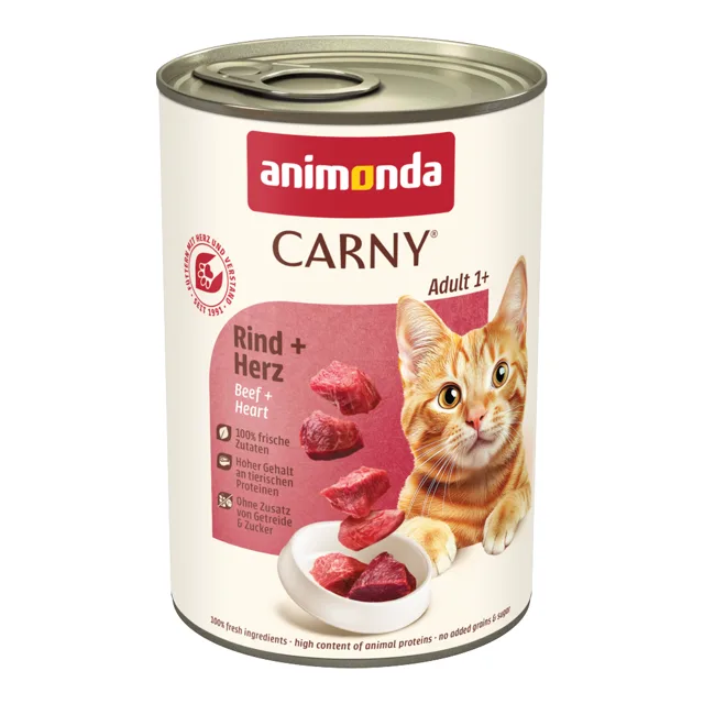 animonda Carny Adult 12 x 400 g - Hovězí & srdce