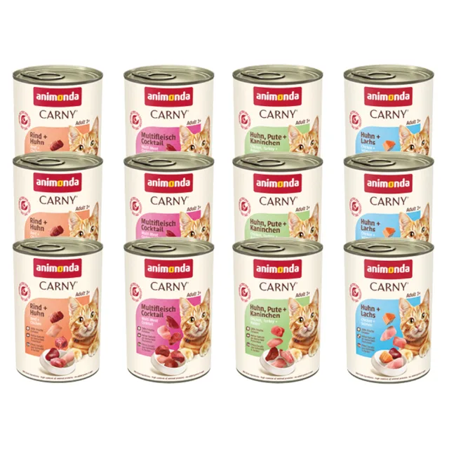 animonda Carny Adult 12 x 400g - gurmánský výběr (4 druhy)
