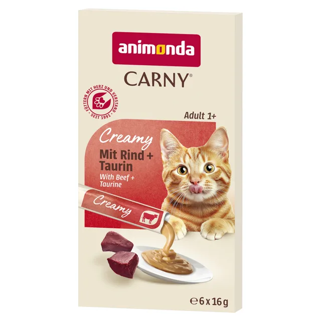 animonda Carny Adult Creamy - výhodné balení: 24 x 16 g hovězí a taurin
